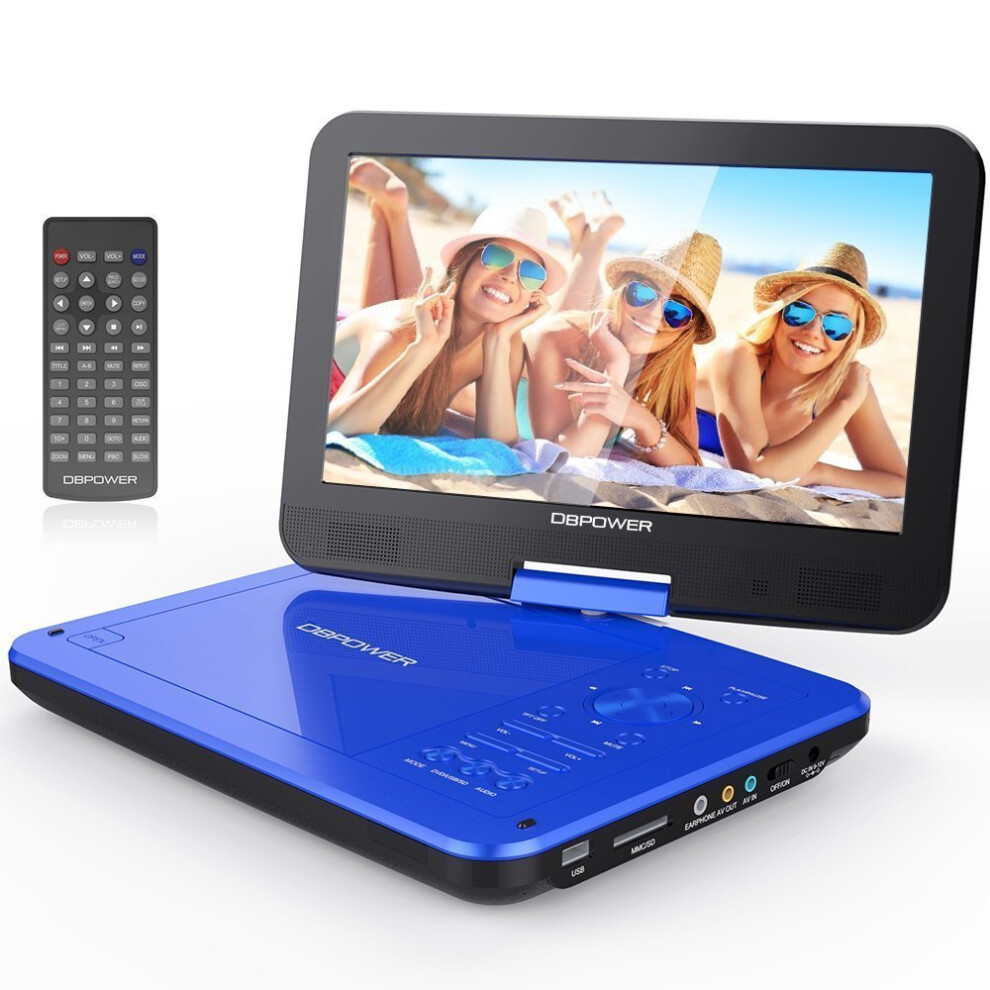 DBPOWERÂ® 10.5" Portable DVD Player, 4 Hour Rechargeable Battery, Swivel Screen