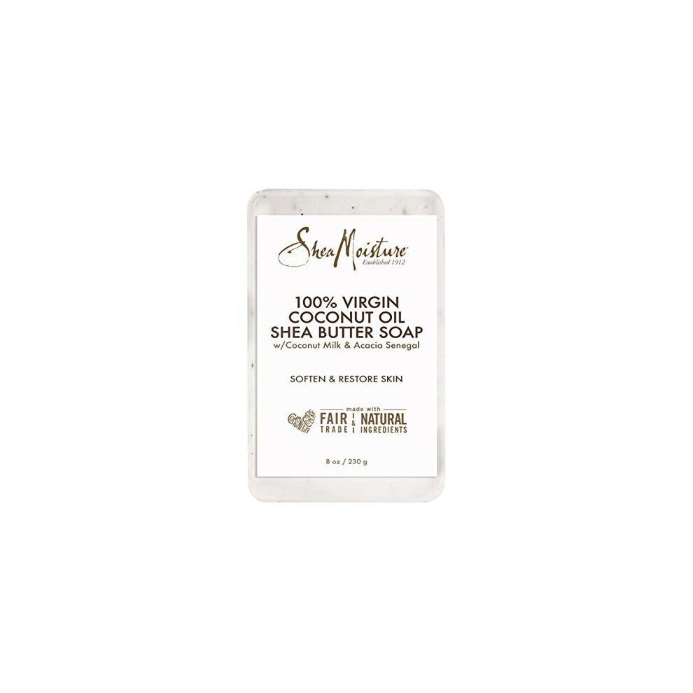 SheaMoisture 100% Virgin Coconut Oil Shea Butter Soap, 8 Ounce