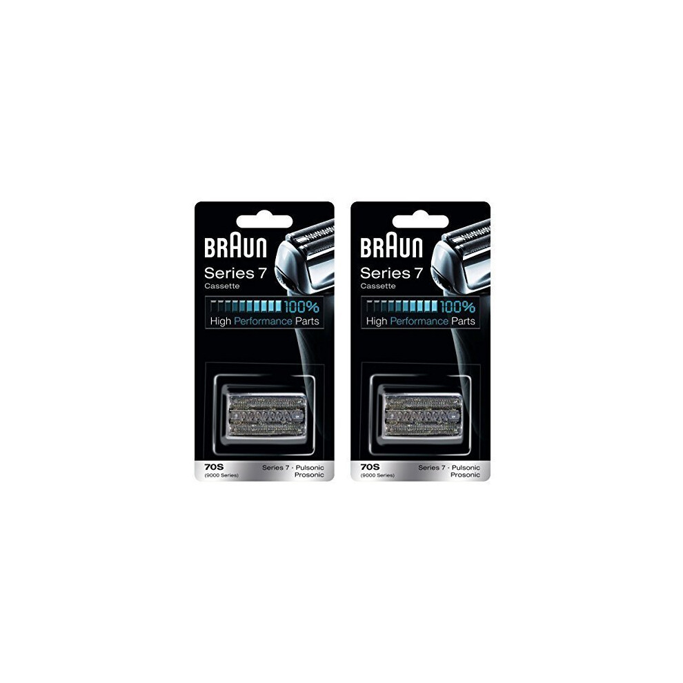 BRAUN 70S 9000 Series 7 Pulsonic Prosonic Shaver Foil & Cutter Head Replacement Cassette Cartridge, 2 Pack