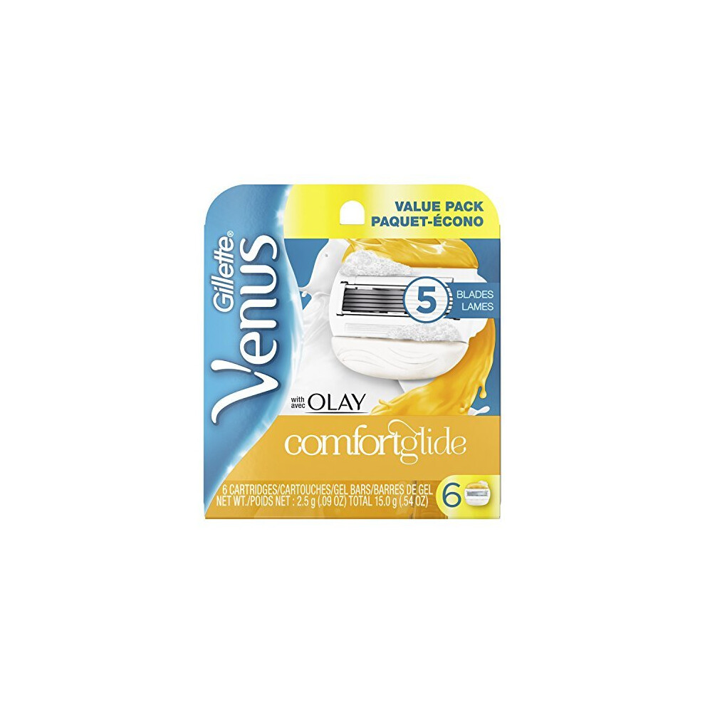 Gillette Venus ComfortGlide with Olay Womens Razor Blades  6 Refills 