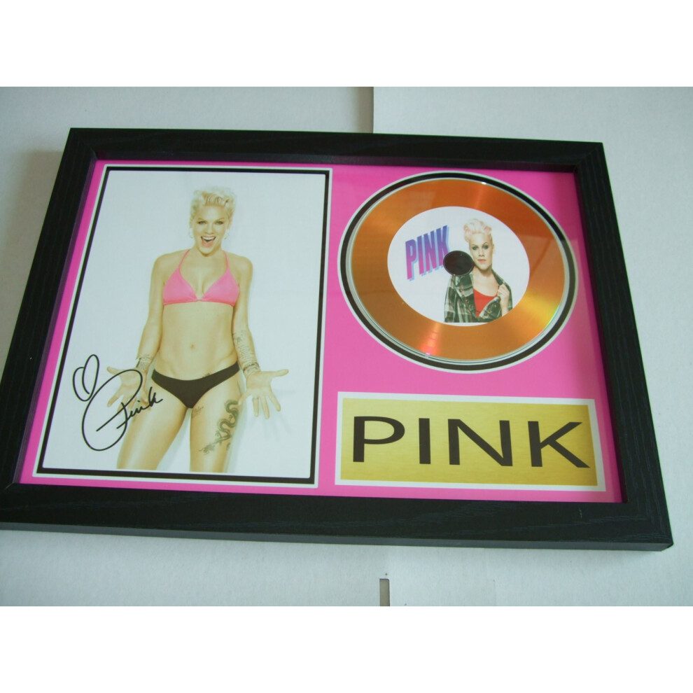 pink signed gold disc display