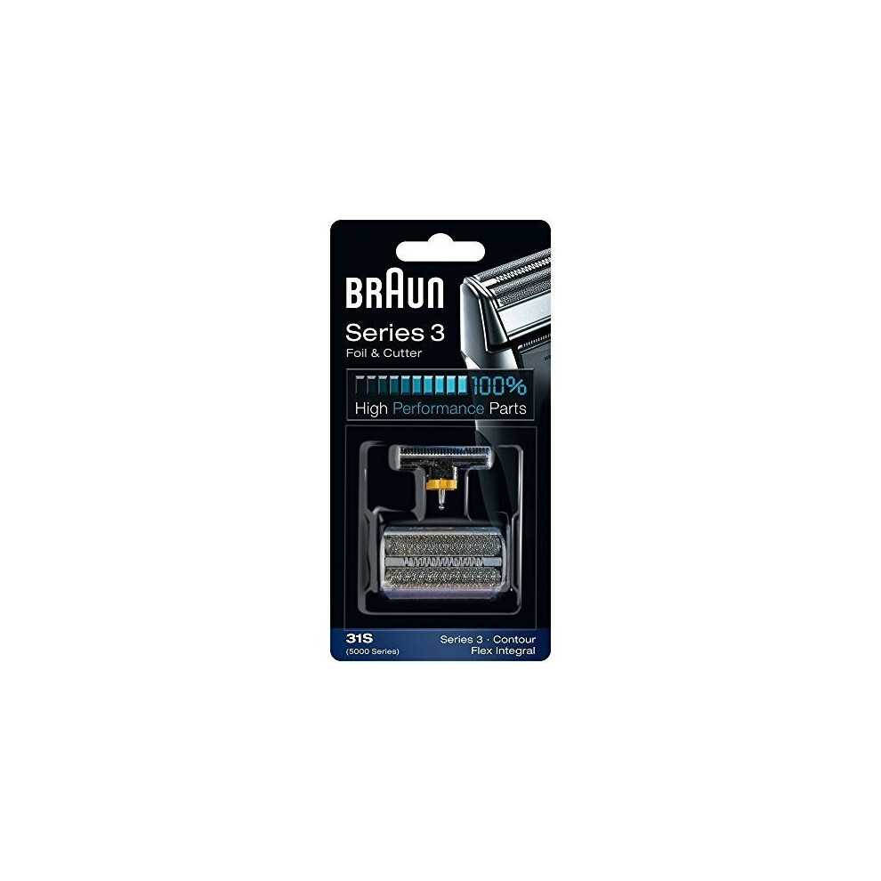 31S BRAUN 5000/6000 Series Contour Flex XP Integral Shaver Foil & Cutter Head Replacement Combi Pack Silver Color