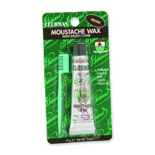Clubman Pinaud Snor Wax met Gratis Borstel/Kam Applicator Bruin, 0,5 Ounce