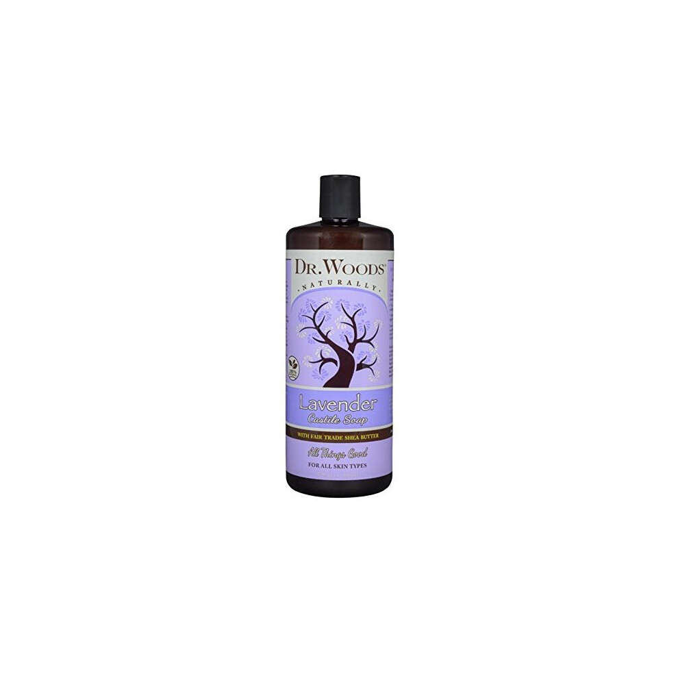 Dr. Woods Lavender Pure Refreshing Liquid Castile Soap With Organic Shea Butter, 32 Ounce