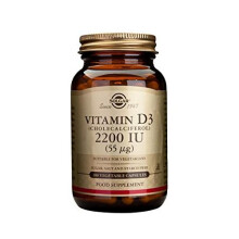 Solgar, Vitamin D3 (Cholecalciferol), 55 mcg (2.200 IE), 100 pflanzliche Kapseln