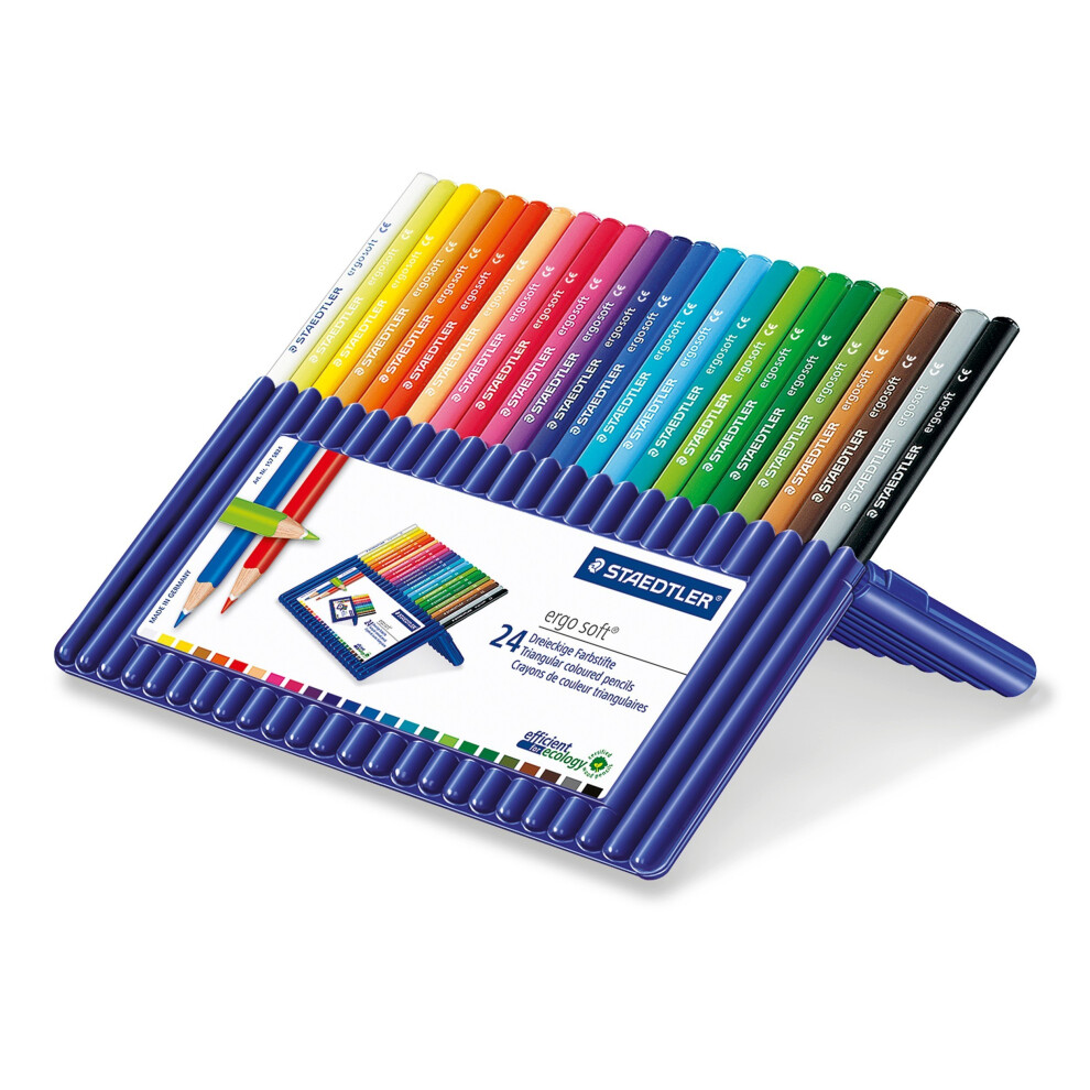 Staedtler 157 SB24 Ergosoft Triangular Colouring Pencils -  Pack of 24