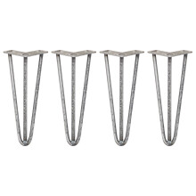 4x 30,5cm Hairpin Tischbeine 3 Streben - 12mm - Rohstahl