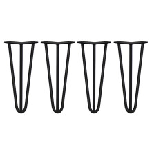 4x 30,5cm Hairpin Tischbeine 3 Streben - 12mm - Schwarz