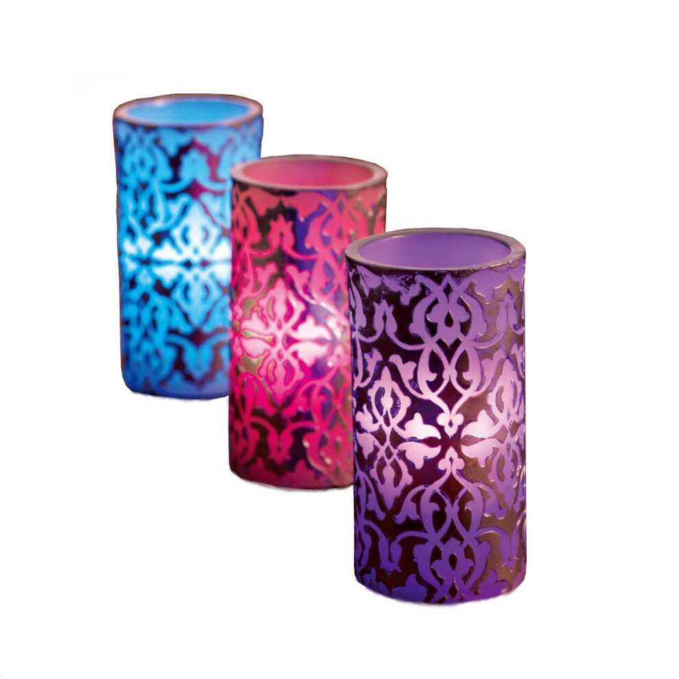 UKayed Â® Hand Crafted Flameless Colour Changing Mood Candles - 3 Pack