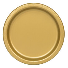 23cm Gold Party Plates, Pack of 16