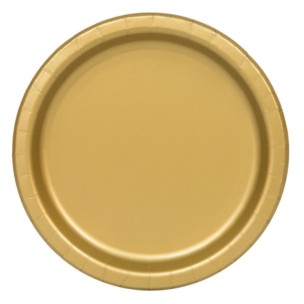 23cm Gold Party Plates, Pack of 16