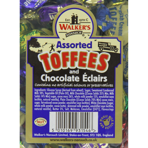 Walkers Nonsuch Assorted Toffees & Chocolate Eclairs Bulk Bag 2.5kg - Kosher, No Artificial Colours (Code a1) 1