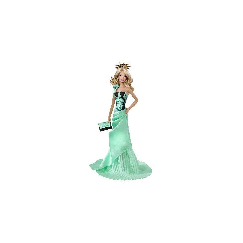 Barbie - T3772 - Dolls of the World Landmark Collection Toy - Statue of Liberty Deluxe Barbie Collectors Doll