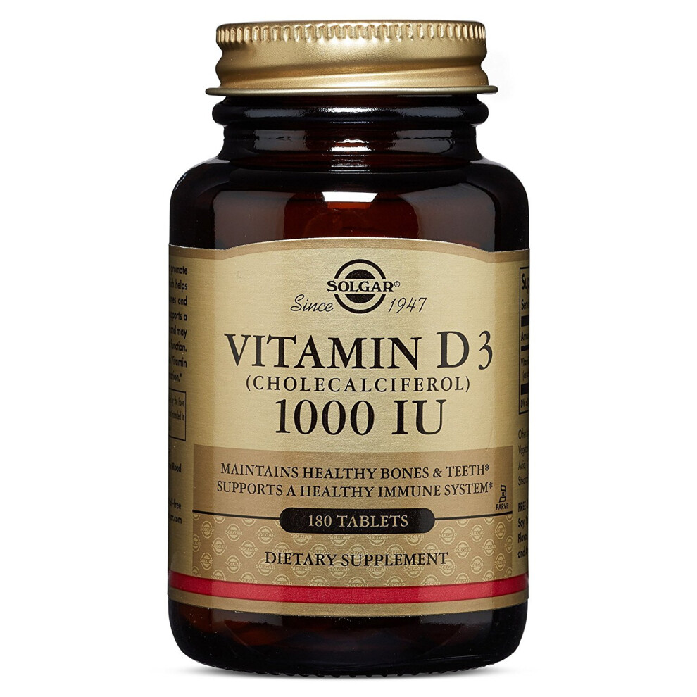 Solgar, Natural Vitamin D3, 1000 IU, 180 Tablets