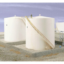 Walthers Cornerstone Ho Scale Kit de tanque de armazenamento de    leo alto com Berm 8 cinza