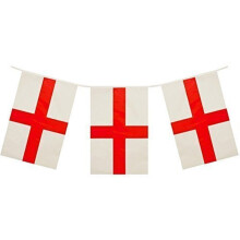 4m England Bunting PVC St George Football World Cup Decoration 11 Pennants Flag
