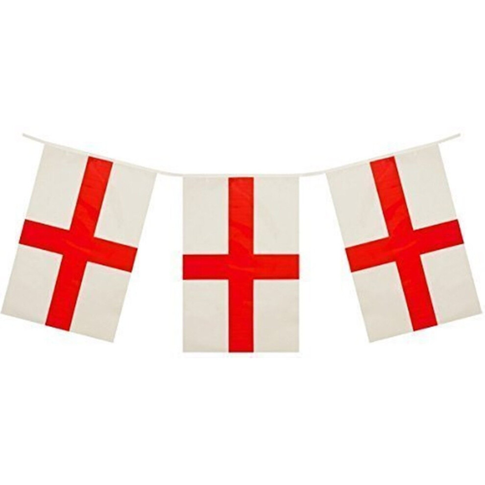 4m England Bunting PVC St George Football World Cup Decoration 11 Pennants Flag