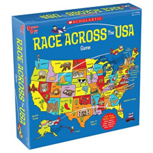 University Games, Scholastic Race Across the USA Bordspel, Aardrijkskunde Leerzaam Spel voor Kinderen en Gezinnen, 2-4 Spelers 8+