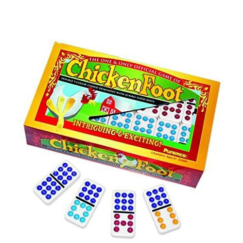 University Games, ChickenFoot Double 9 Χρωματιστά Σημάδια Επαγγελματικά Ντόμινο για 1 έως 8 Παίκτες