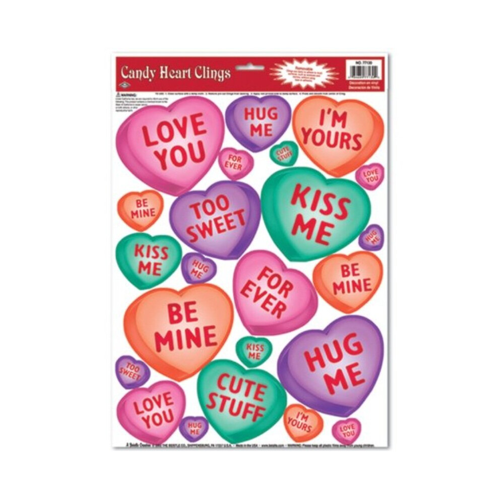 Candy Heart Clings Party Accessory (1 count) (23/Sh)-image-OPC-PGHJ2V-NEW