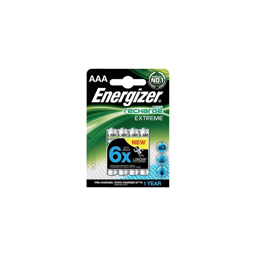 Energizer Accu Recharge Extreme Rechargeable AAA Battery (Pack of 4)