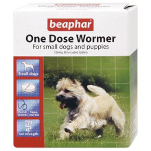 (Small Dogs & Puppies, 1 Pack) Beaphar One Dose Wormer For Dogs | Dog Worming Tablets