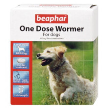 (Large Dogs, 1 Pack) Beaphar One Dose Wormer For Dogs | Dog Worming Tablets