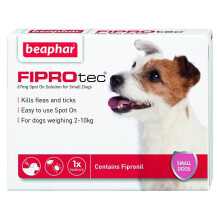 (Small Dog, 1 Treatment) Beaphar Fiprotec Flea & Tick Spot On Treatment for Dogs