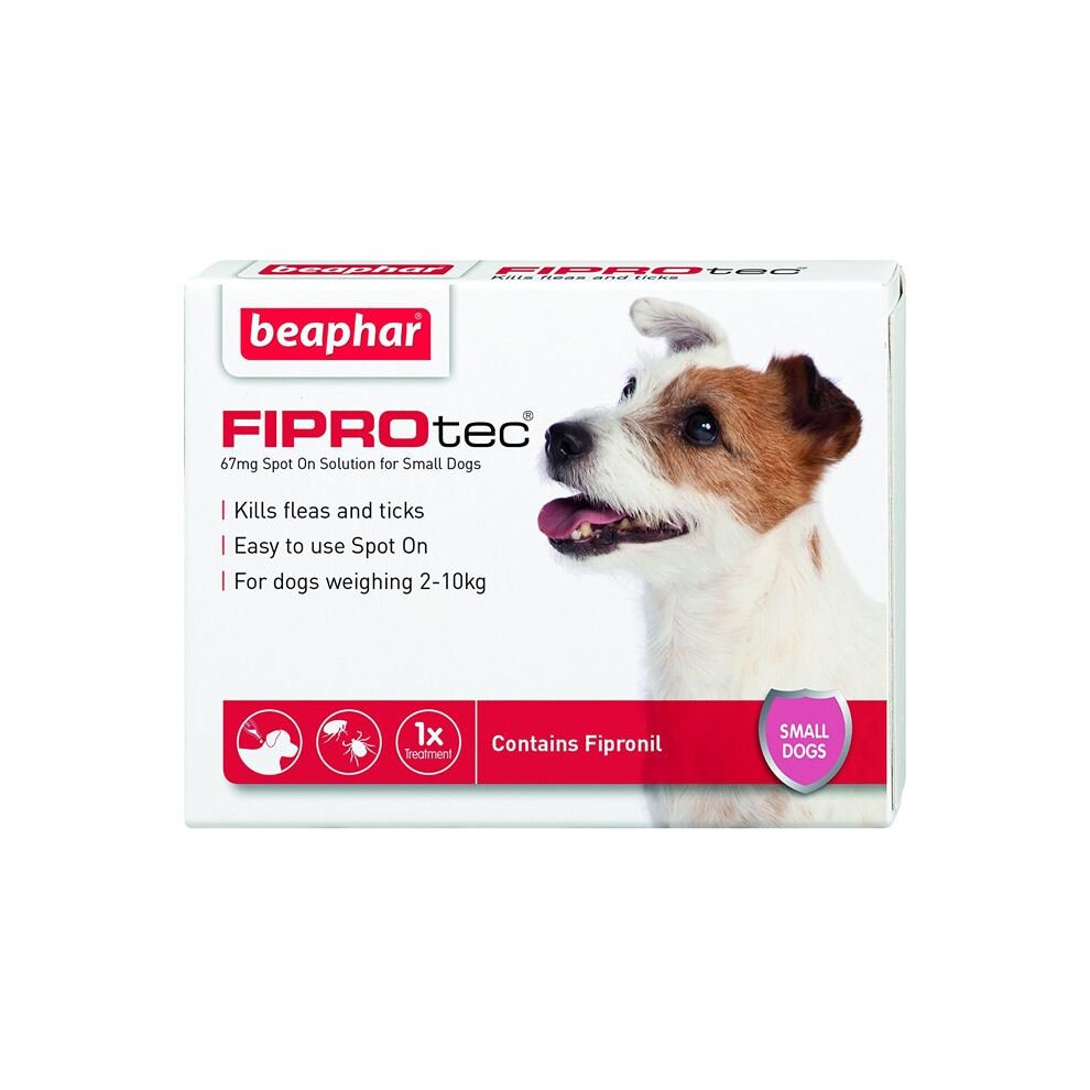 (Small Dog, 1 Treatment) Beaphar Fiprotec Flea & Tick Spot On Treatment for Dogs