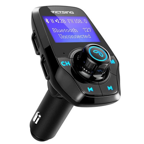 VicTsing Bluetooth HandsFree Car Kits, FM Transmitter Black on OnBuy