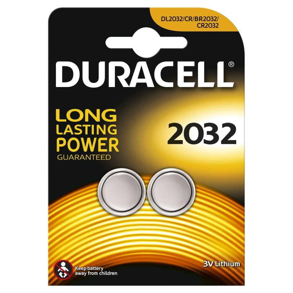 Duracell Specialty Type 2032 Lithium Coin Battery, Pack of 2