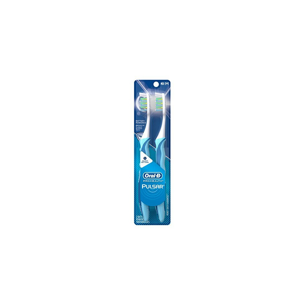 Oral-B, Pro-Health, Pulsar Battery Powered Toothbrush, Medium, 2 Pack