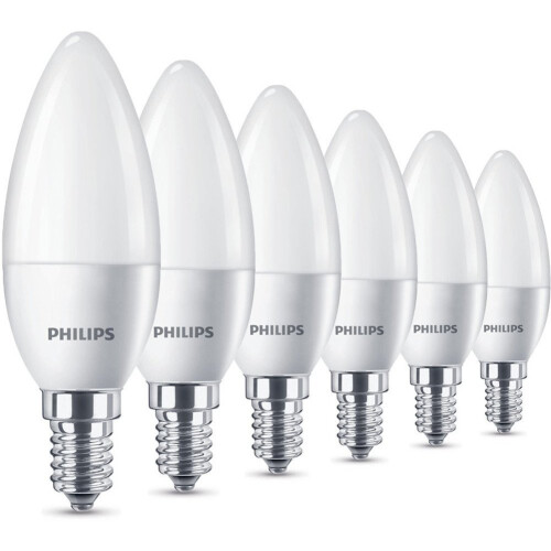 Philips Philips LED E14 Small Edison Screw Candle Light Bulb - Warm White, Pack of 6