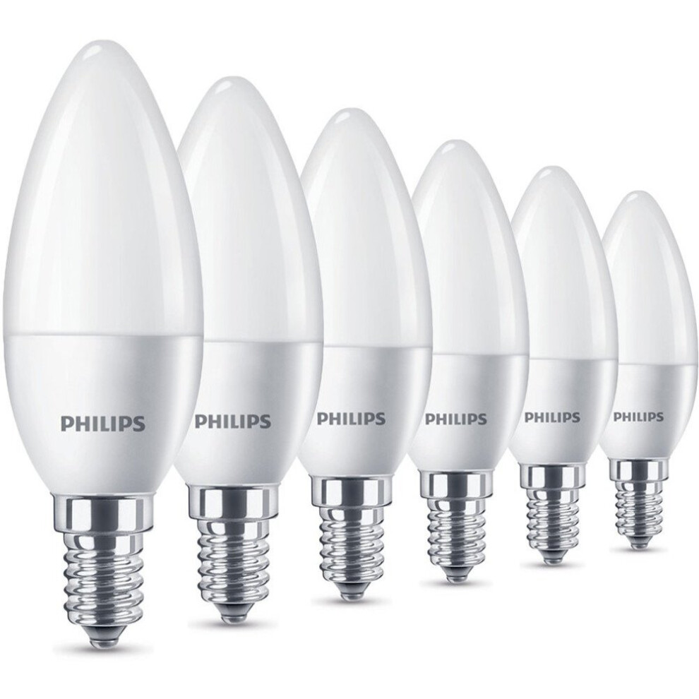 Philips LED E14 Small Edison Screw Candle Light Bulb - Warm White, Pack of 6