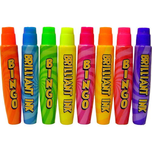 15ml Fluorescent Ink Slimline Bingo Dabbers Pack of 8