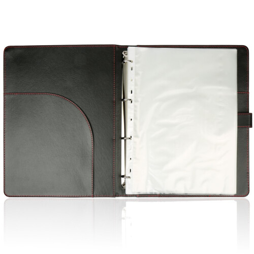 H&S 40 Pockets A4 Presentation Folder Ring Binder Faux Leather 1