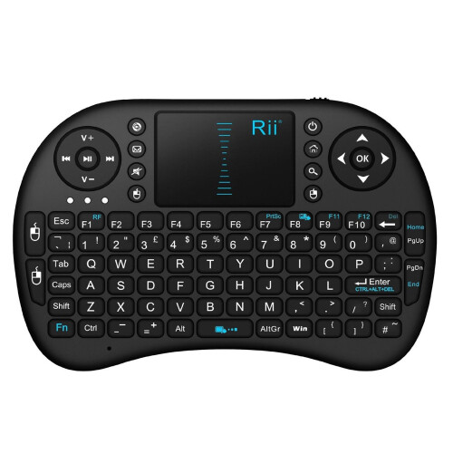 Rii i8 2.4GHz RF Mini Wireless Keyboard with Touch Pad Mouse Black