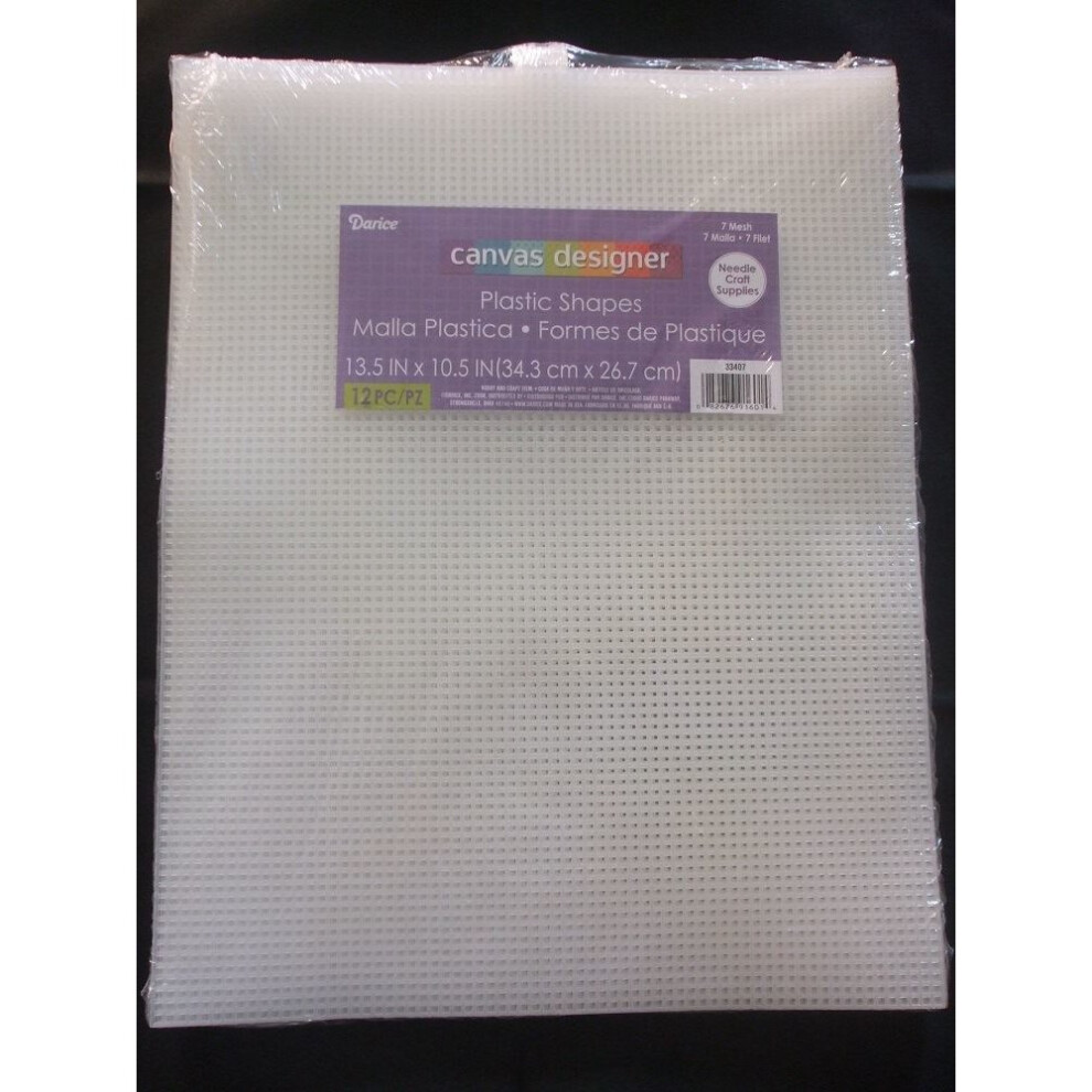 Darice "Canvas Designer" 7 Count Plastic Canvas Sheets - 13.5" x 10.5" (34.3cm x 26.7cm) - Pack of 12