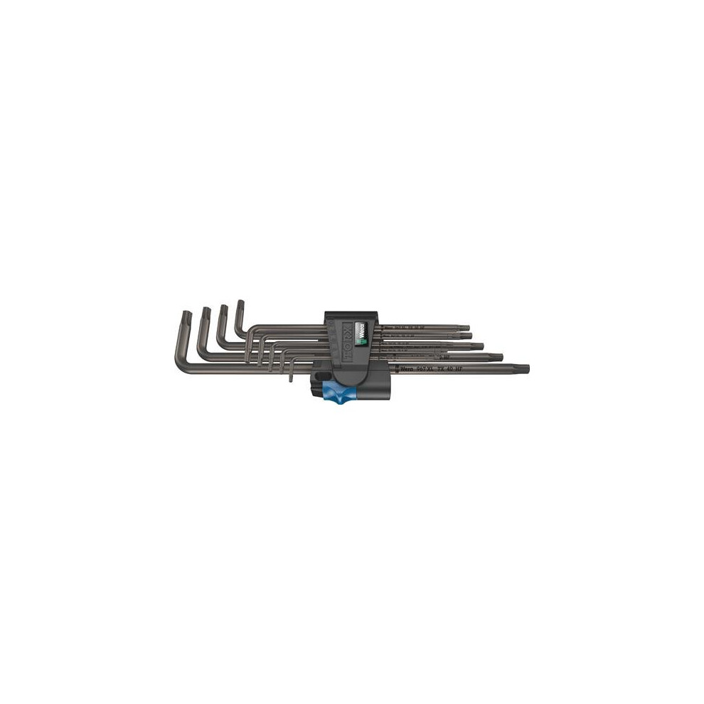 Wera Black 05024450001 967 Xl Torx Holding Function Laser Long L-Key Set, Tx 8-40