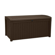 Keter Borneo Outdoor Plastic Storage Box Garden Furniture, 129.5 x 70 x 62.5 cm - Brown