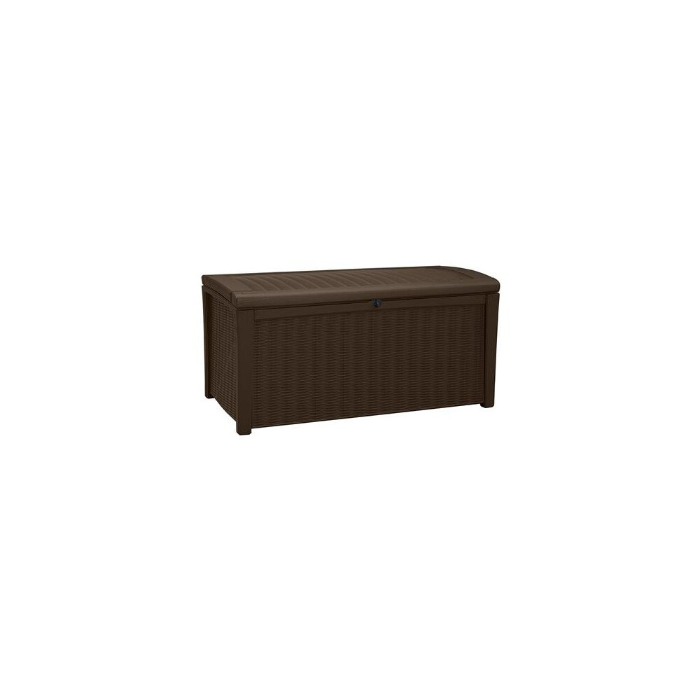 Keter Borneo Outdoor Plastic Storage Box Garden Furniture, 129.5 x 70 x 62.5 cm - Brown