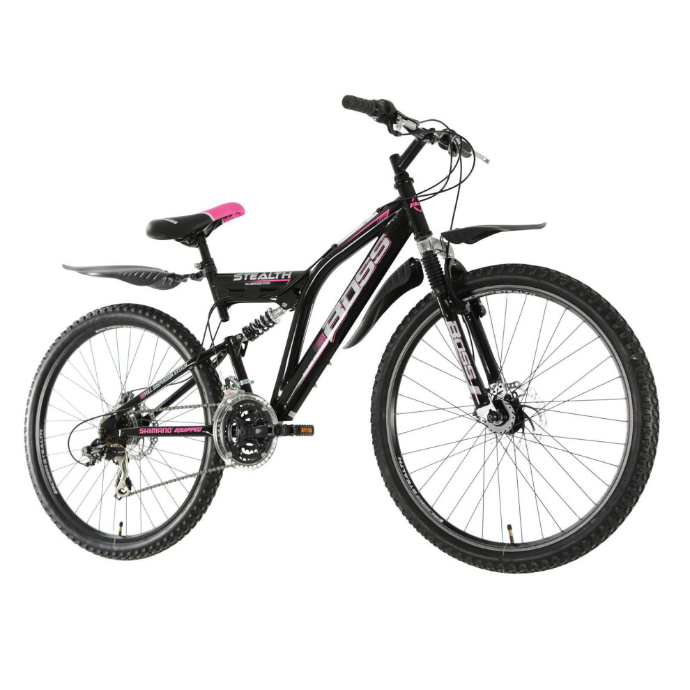 26" Stealth DISC Suspension BIKE - MTB Mountain Bicycle BOSS (Ladies) BLACK/PINK-image-OPC-PGKBC6-NEW