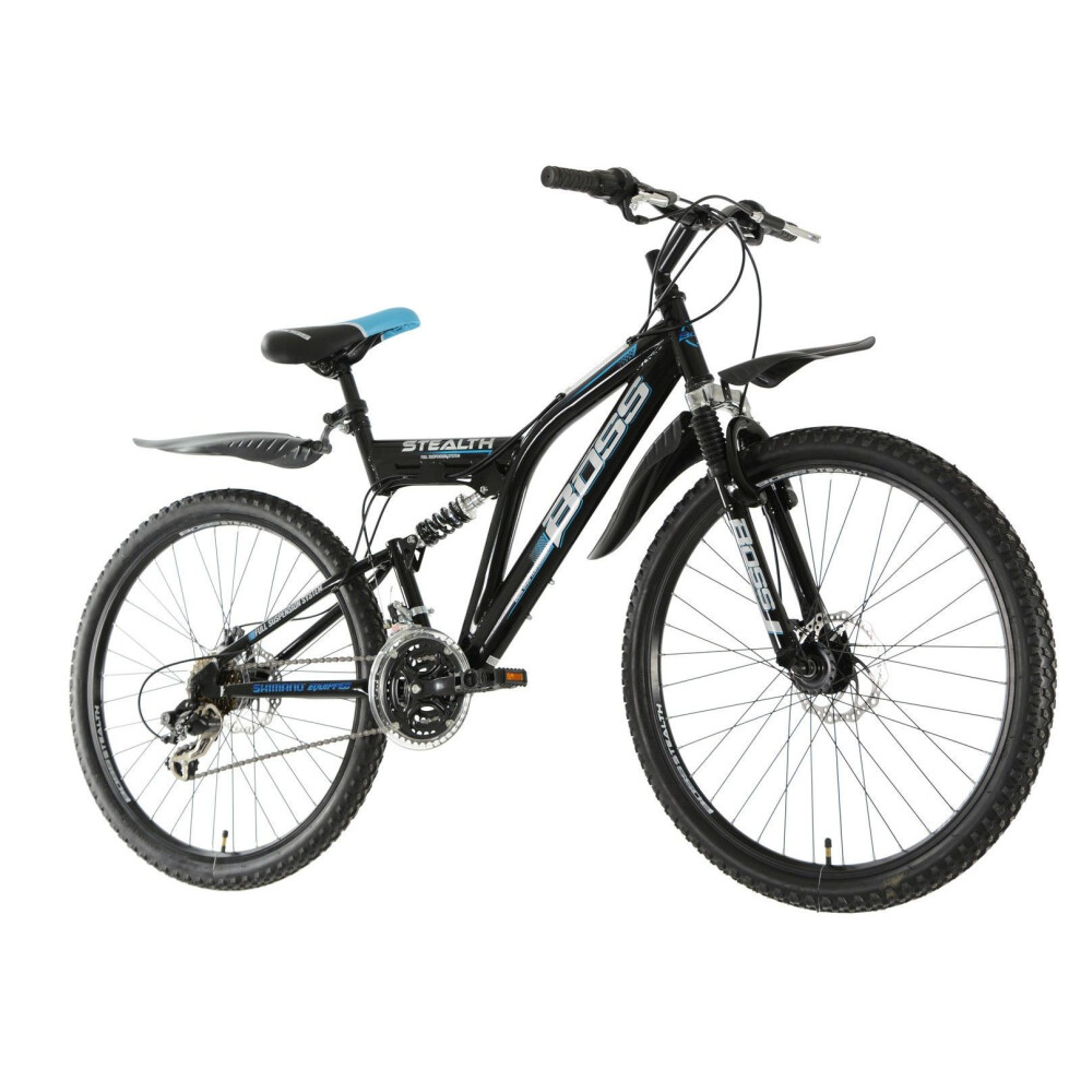 26" Stealth DISC Suspension BIKE - MTB Mountain Bicycle BOSS (Mens) BLACK & BLUE-image-OPC-PGKBCH-NEW