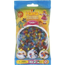 1000 helmen pakkaus - Hama Midi : Läpinäkyvä…