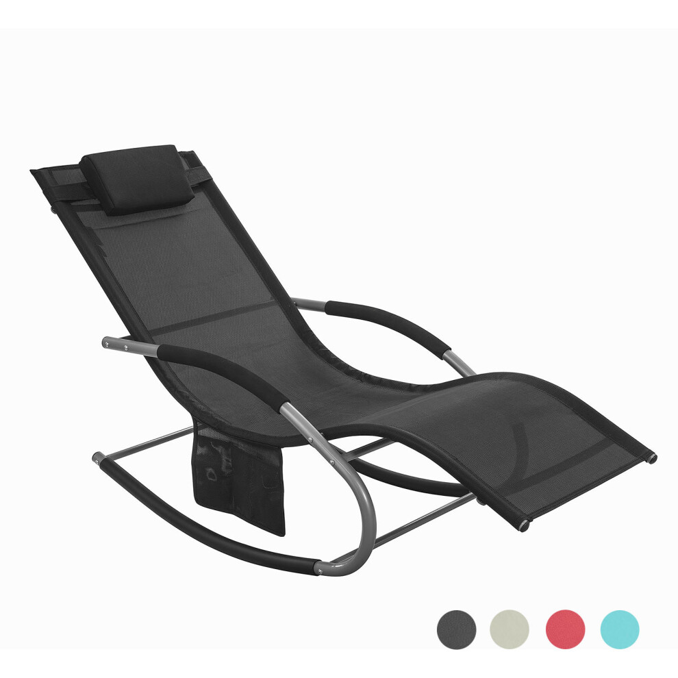 SoBuy® OGS28-SCH,  Garden Rocking Chair Sun Lounger with Side Bag
