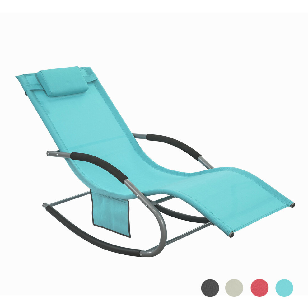 SoBuy® OGS28-HB, Outdoor Garden Rocking Chair Sun Lounger with Side Bag