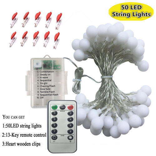 LED Fairy String Lights【 Remote& Timer】16FT 50Leds 8 Modes Battery Operated 1