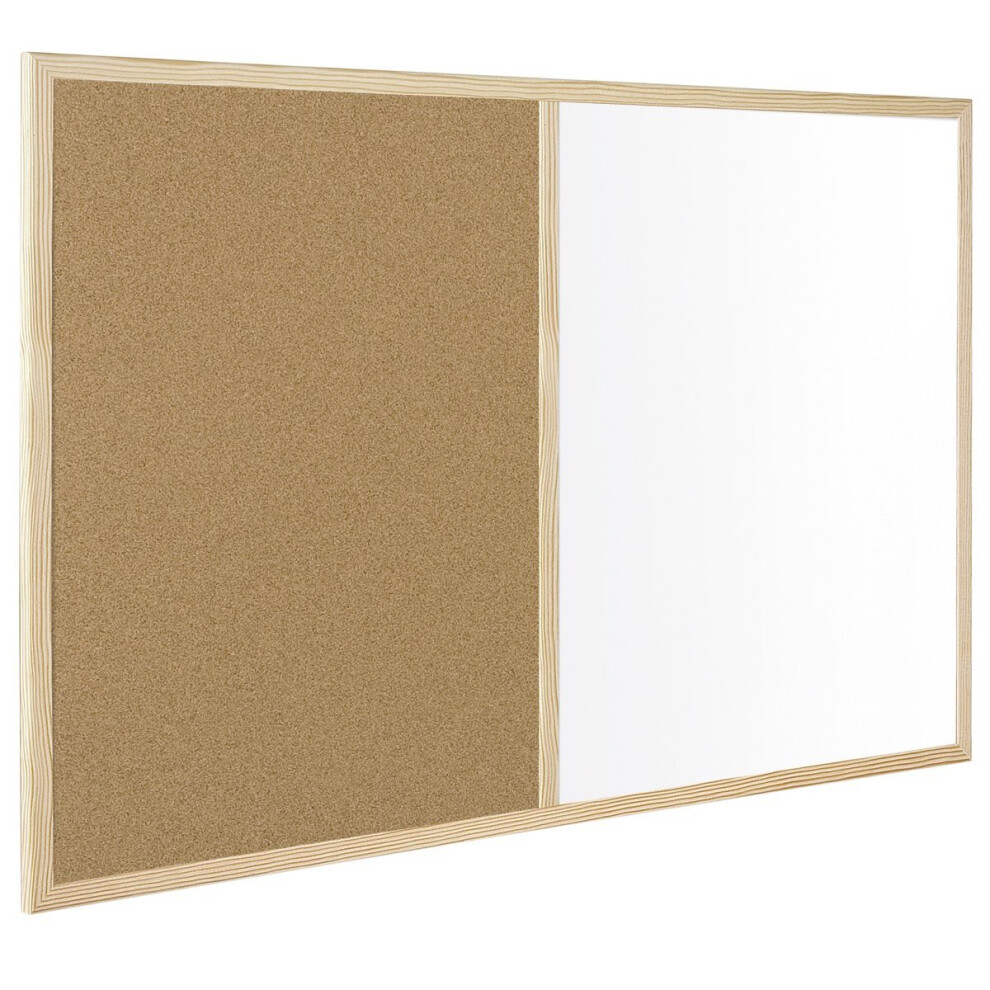 Bi-Office Budget Wood Frame Combo Board 90x60cm