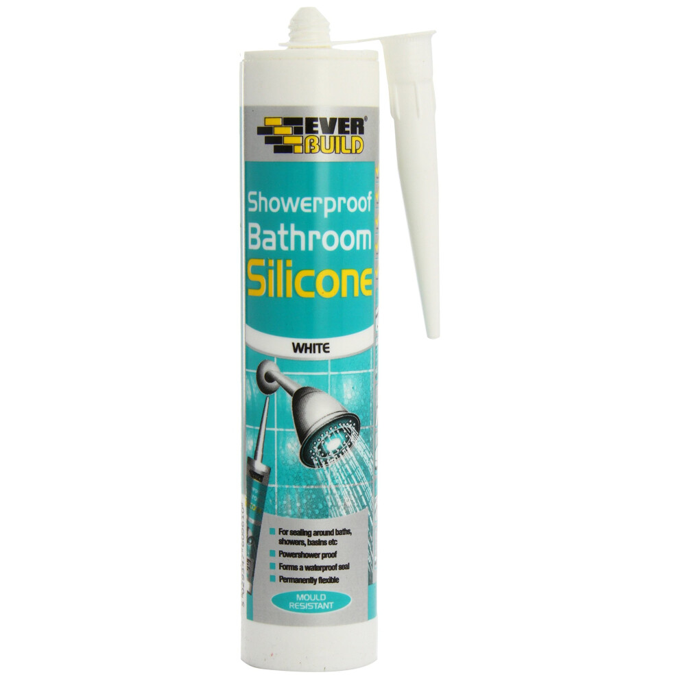 Everbuild SHOWWE C3 Showerproof Bathroom Silicone Sealant - White