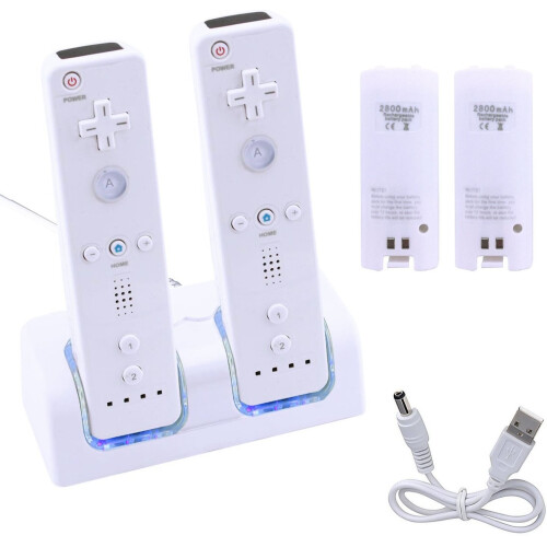 Dual Charging Station Dock for Nintendo Wii - White 2